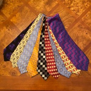 9 Designer Silk Ties- Geometric Bundle Paulo Gucci